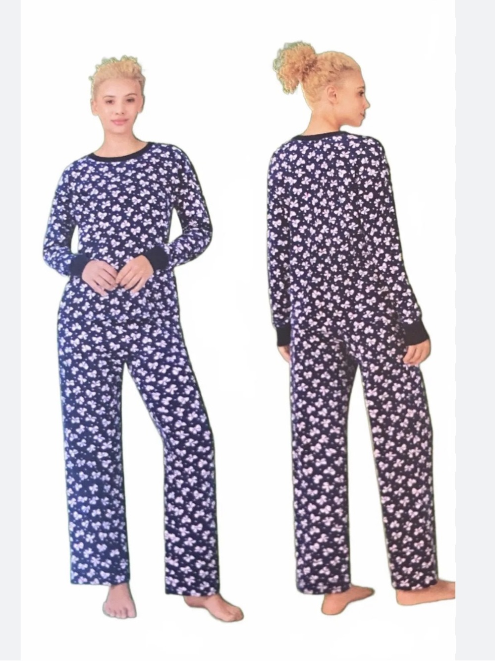 kate spade Navy and White Bow-Print Pajama Top